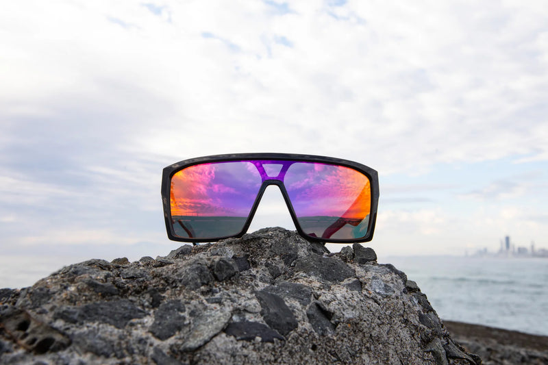 Unit Command Polarised Sunglasses - Black / Purple / Orange