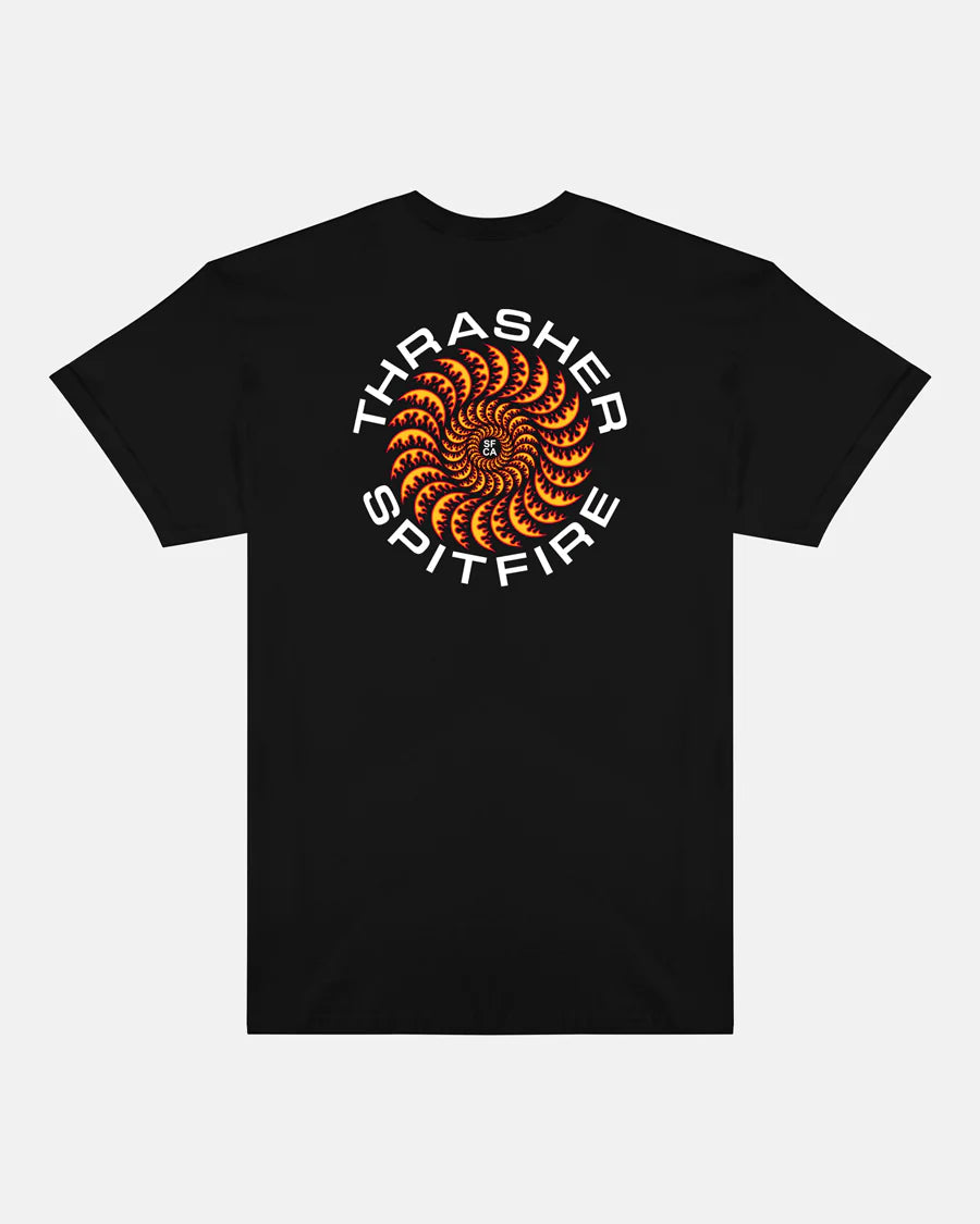 Thrasher X Spitfire Classic Swirl Tee - Black
