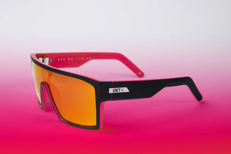 Unit Command Polarised Sunglasses - Matte Black / Neon Pink