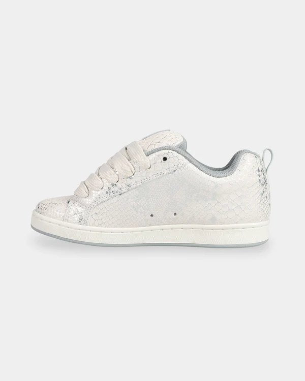 DC Womens Court Graffik - Lily White/Grey/Metallic Silver