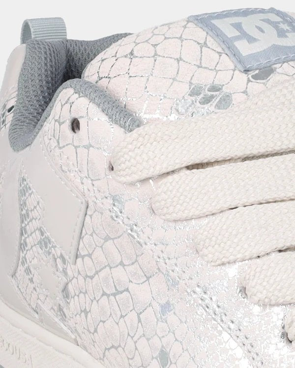 DC Womens Court Graffik - Lily White/Grey/Metallic Silver