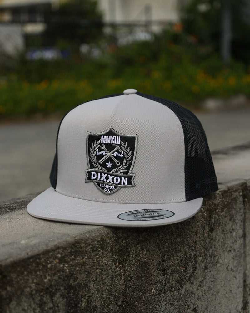 Dixxon Shield Flat Bill Snapback Charcoal/Black
