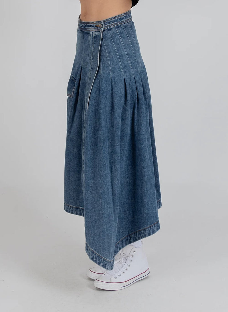 Federation Present Skirt - Washed Blue