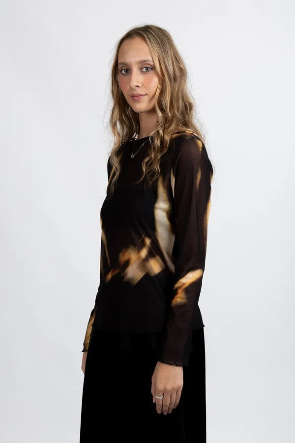 Federation Iris Long Sleeve Top - Black