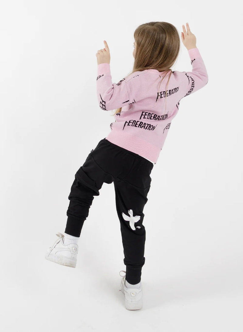 Federation Kids Playground Trackies - Plus Dot Black
