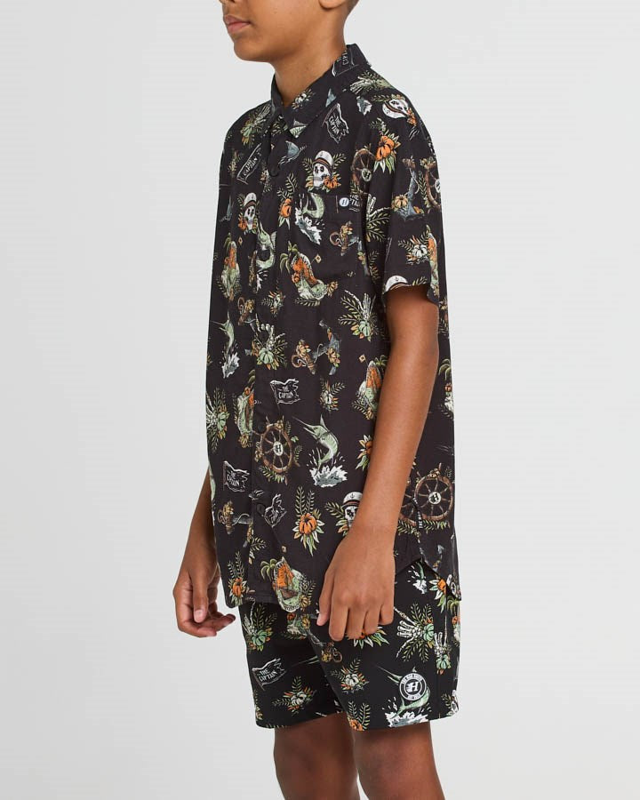 The Mad Hueys Shipwrecked Captain Youth Woven Shirt