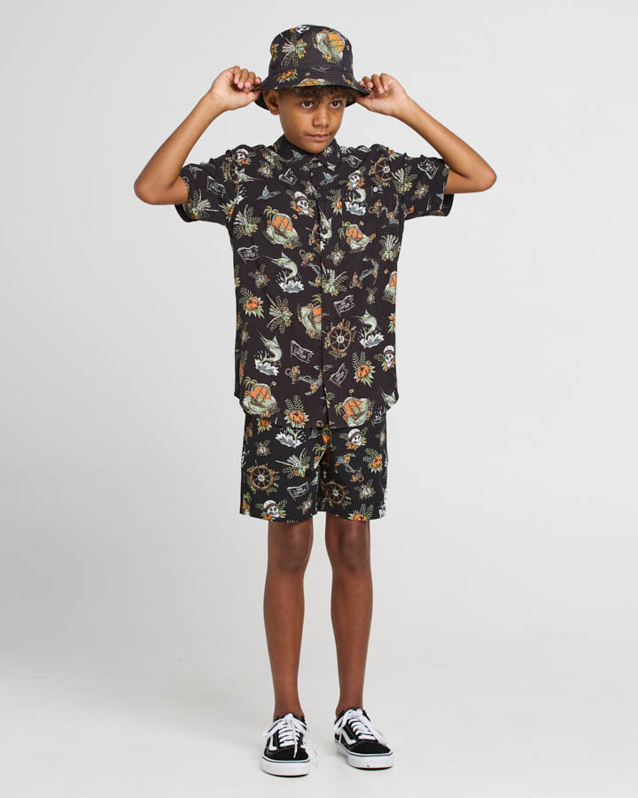 The Mad Hueys Shipwrecked Captain Youth Woven Shirt