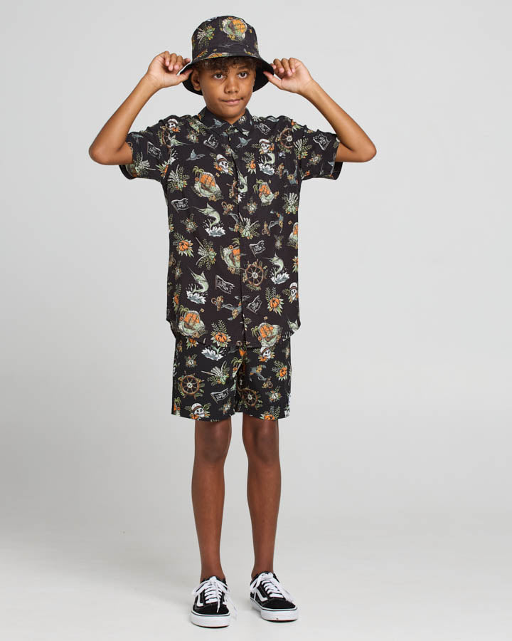 The Mad Hueys Shipwrecked Captain Youth Woven Shirt