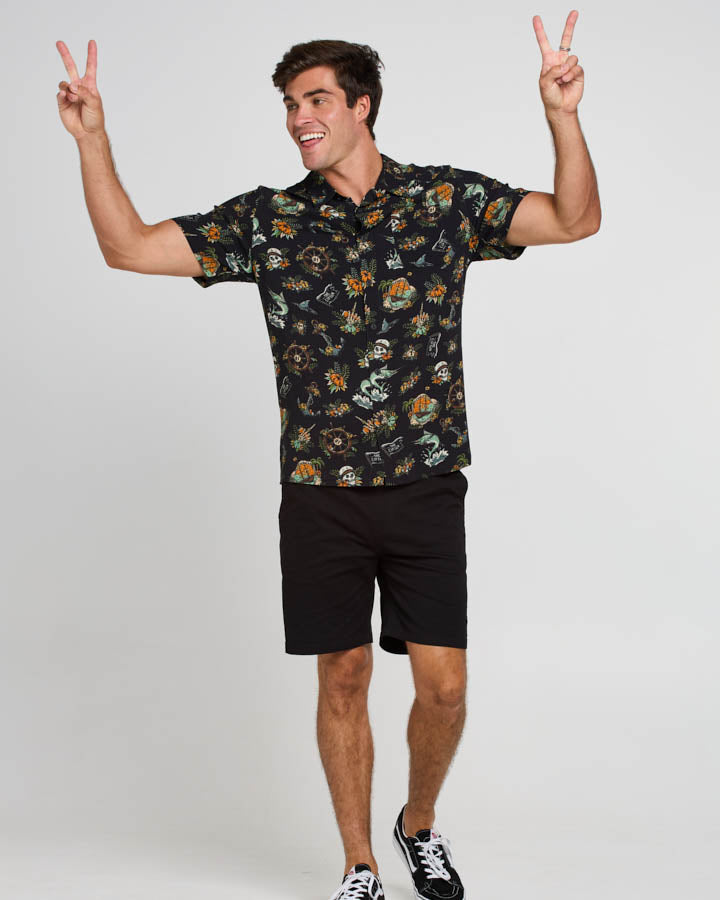 The Mad Hueys Shipwrecked Captain Woven Shirt