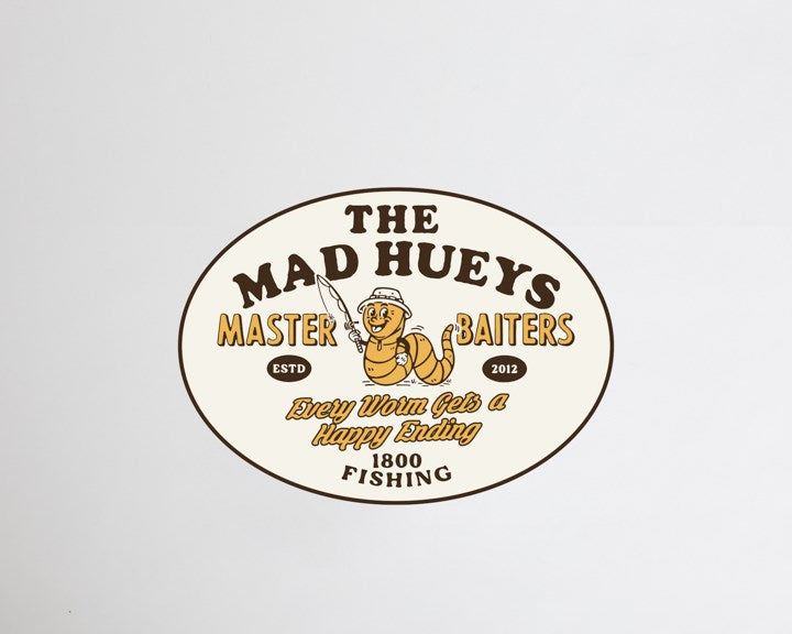 The Mad Hueys Happy Worm Sticker