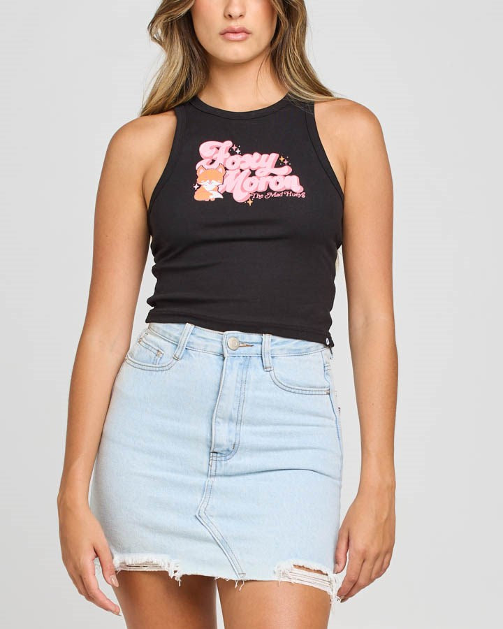 The Mad Hueys Foxy Moron Womens Crop Tank