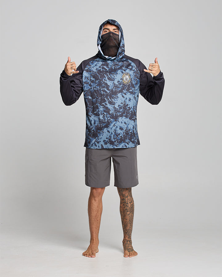 The Mad Hueys CAUGHT FK ALL | UPF 50+ HOODED MASKED FISHING JERSEY