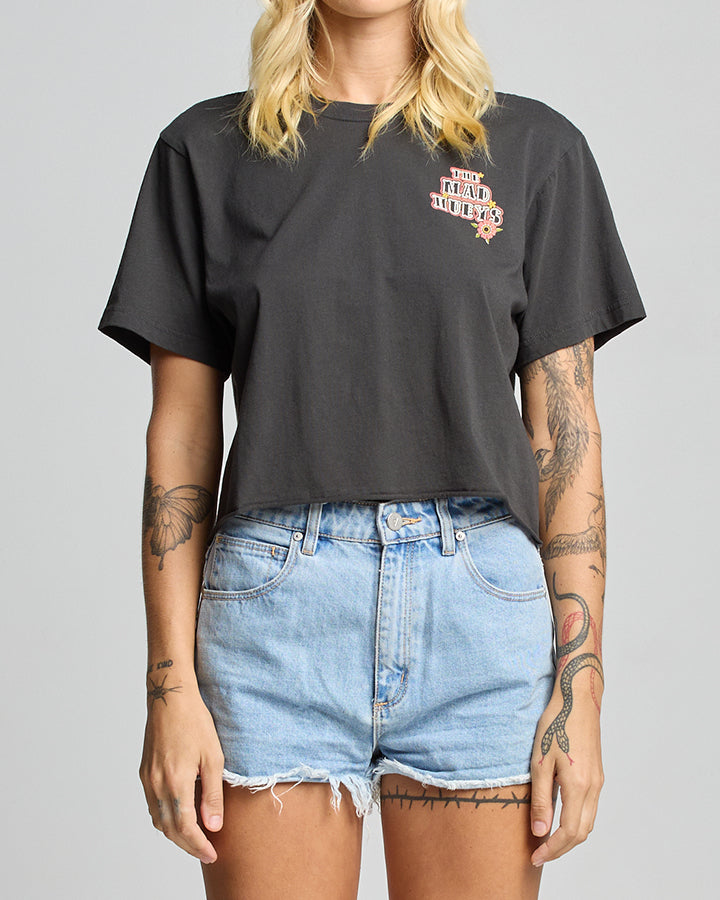 The Mad Hueys SKULL TATTOO | WOMENS CROP SS TEE