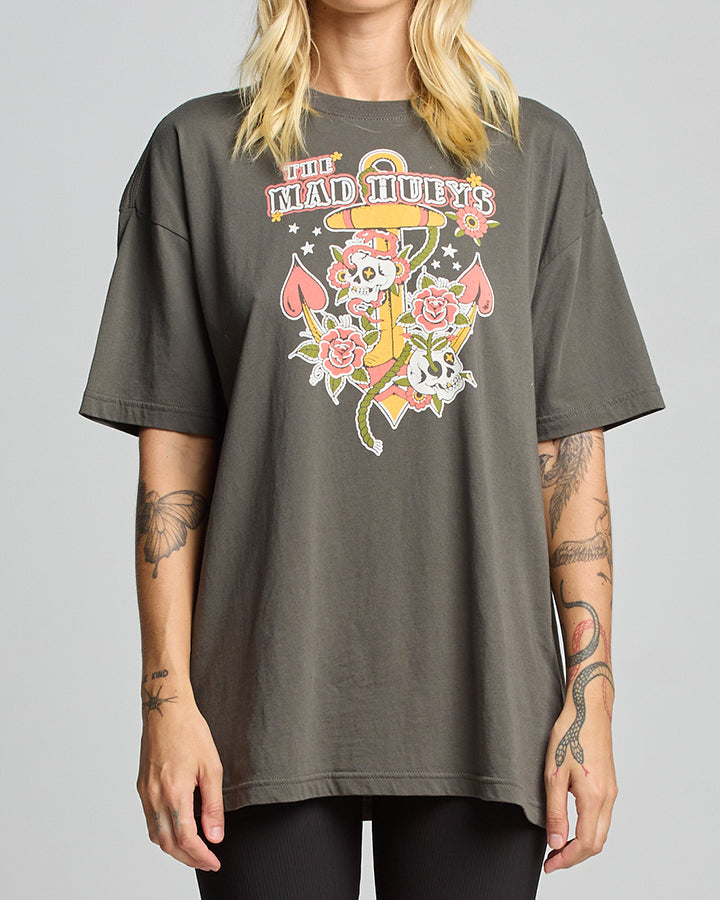 The Mad Hueys SKULL TATTOO | WOMENS OVERSIZED SS TEE
