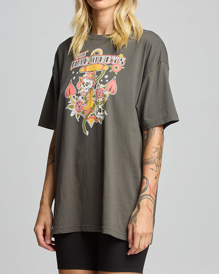 The Mad Hueys SKULL TATTOO | WOMENS OVERSIZED SS TEE