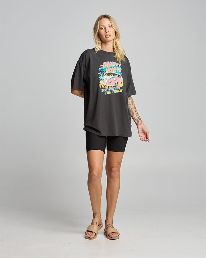 The Mad Hueys SEE YOU ON THE TRACK | WOMENS OVERSIZED SS TEE