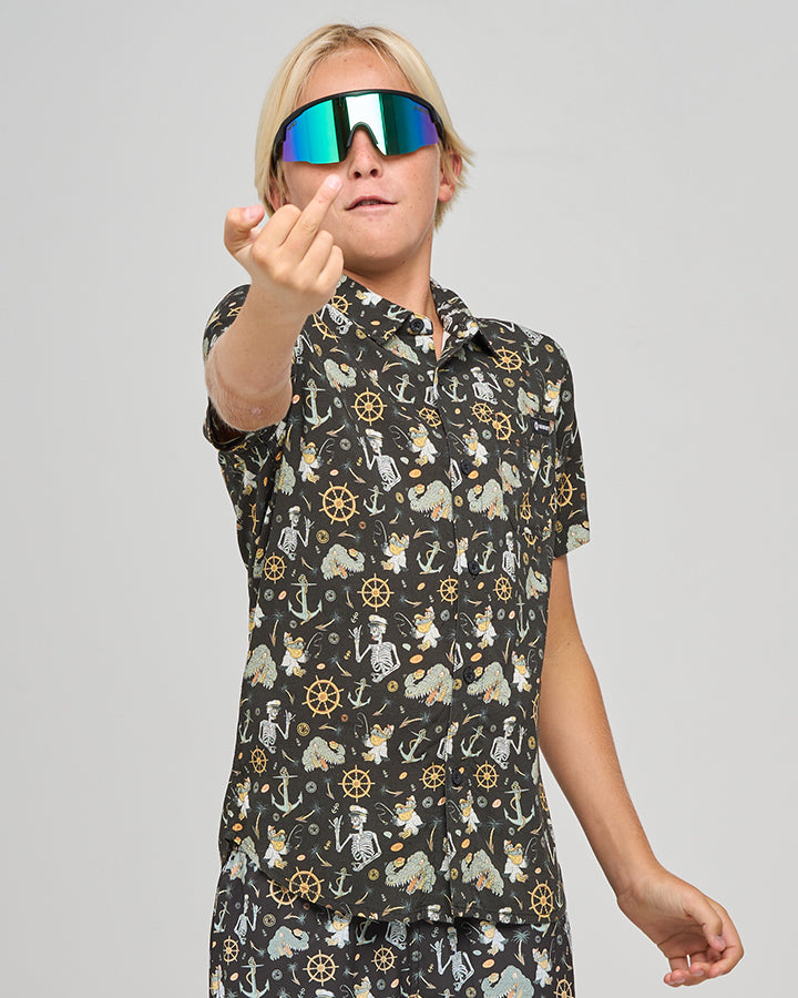 The Mad Hueys CROC CAPTAIN | YOUTH SS WOVEN SHIRT