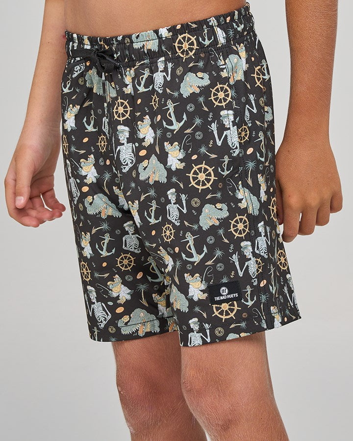 The Mad Hueys CROC CAPTAIN | YOUTH 15" SWIM VOLLEY SHORT