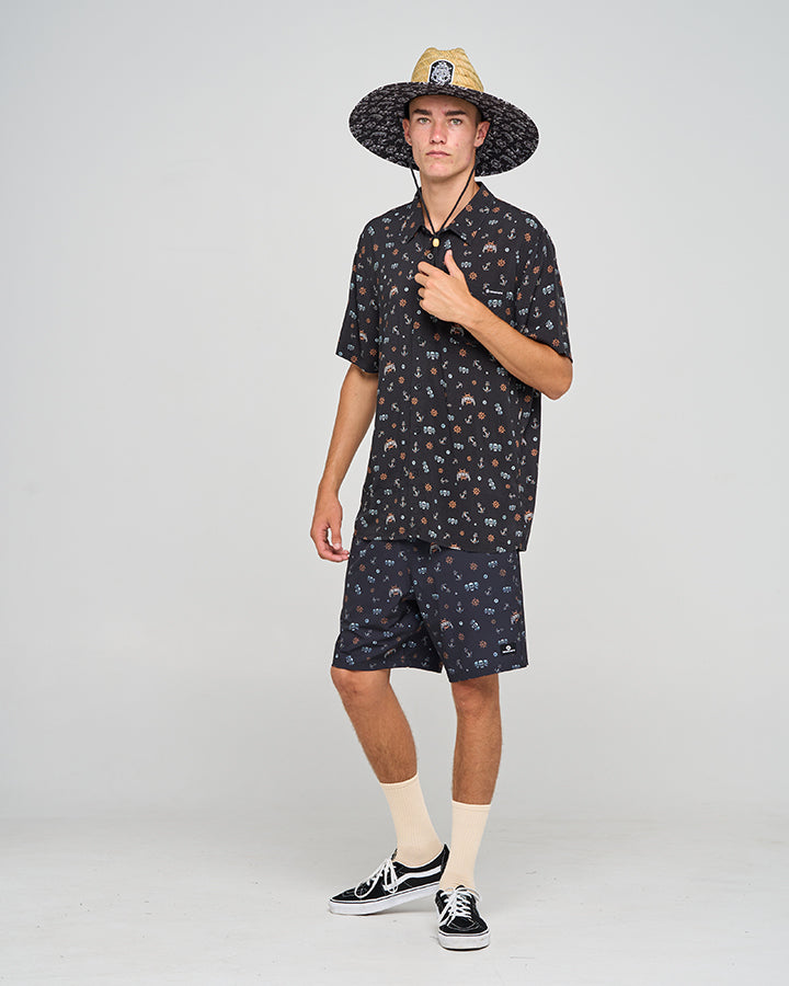 The Mad Hueys TRIPLE ANCHOR | SS WOVEN SHIRT