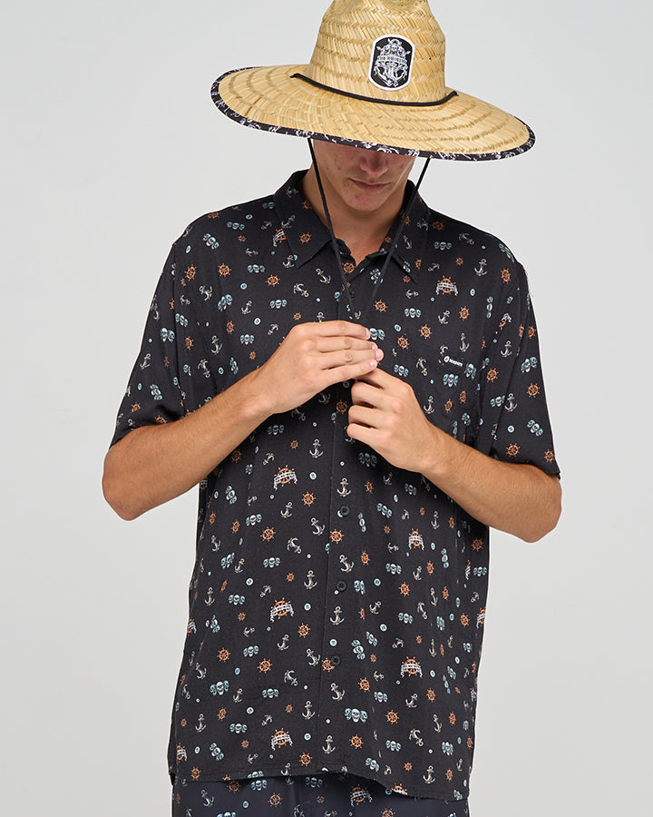 The Mad Hueys TRIPLE ANCHOR | SS WOVEN SHIRT