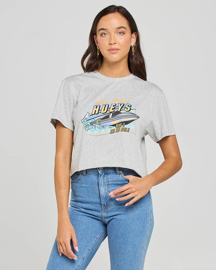 The Mad Hueys Drive It Like You Stole It Womens Crop Tee
