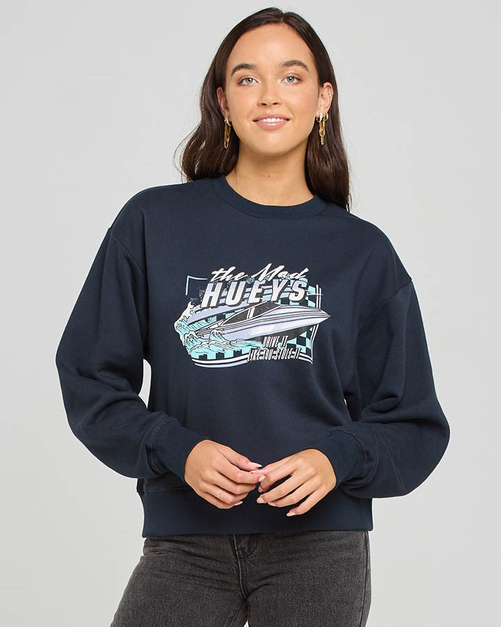 The Mad Hueys Drive It Like You Stole It Womens Crew
