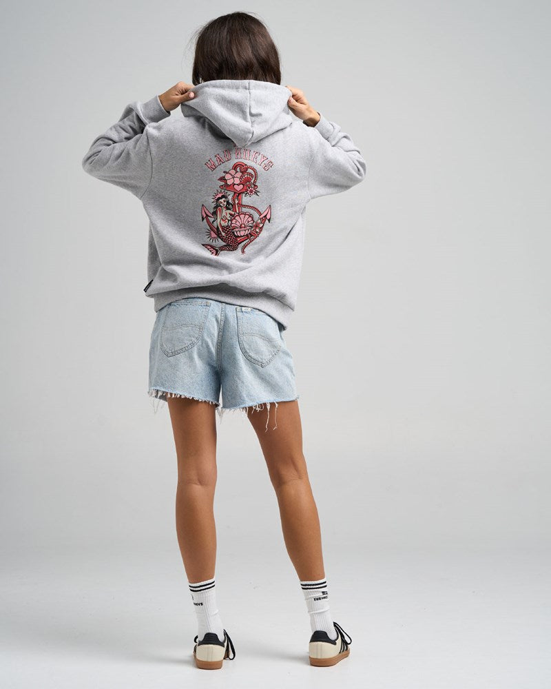 THE MAD HUEYS MERMAID ANCHOR | WOMENS HOODED PULLOVER