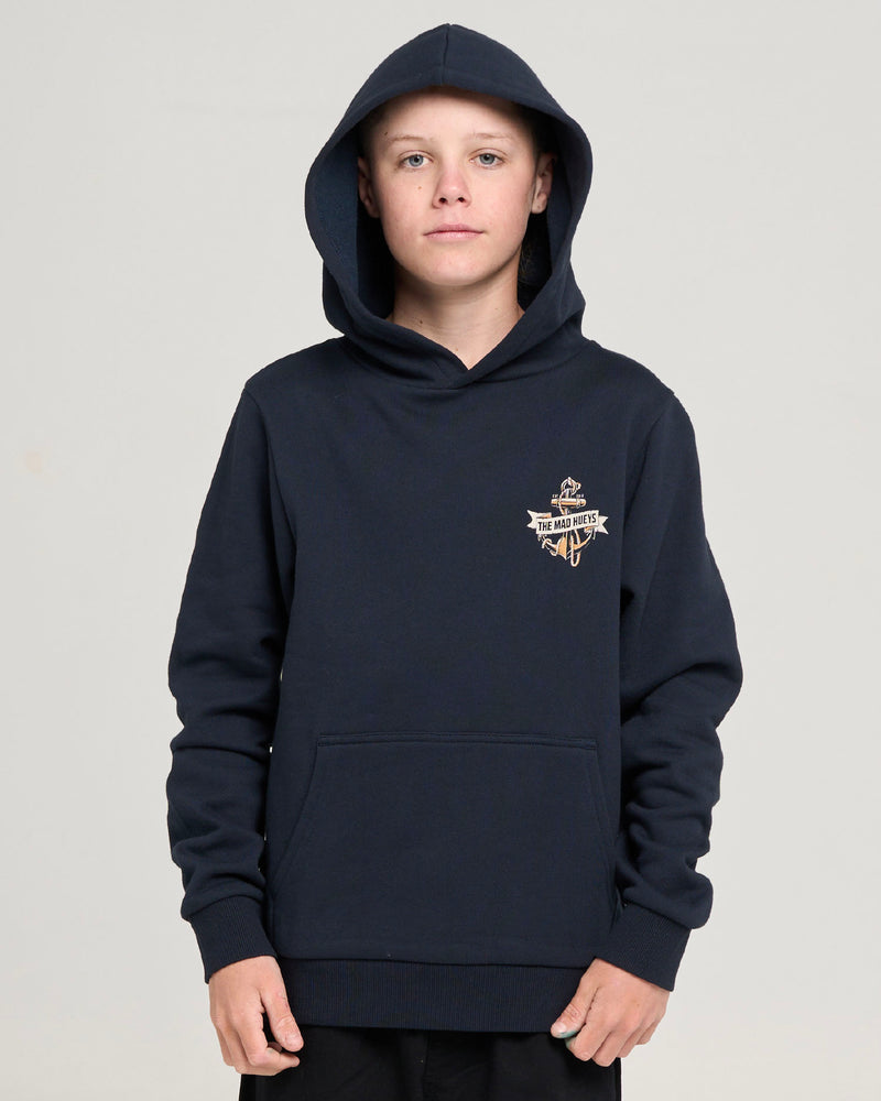 THE MAD HUEYS FLAME ANCHOR | YOUTH HOODED PULLOVER