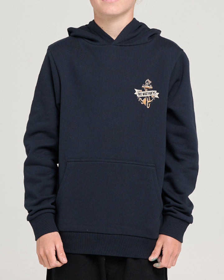 THE MAD HUEYS FLAME ANCHOR | YOUTH HOODED PULLOVER