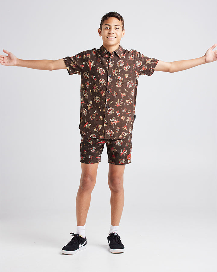 The Mad Hueys Hueys Tattoo Youth Woven Shirt