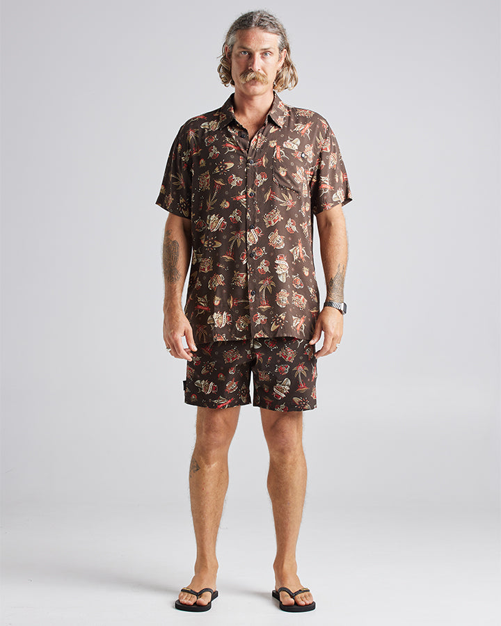 The Mad Hueys Hueys Tattoo Volley Short 18"