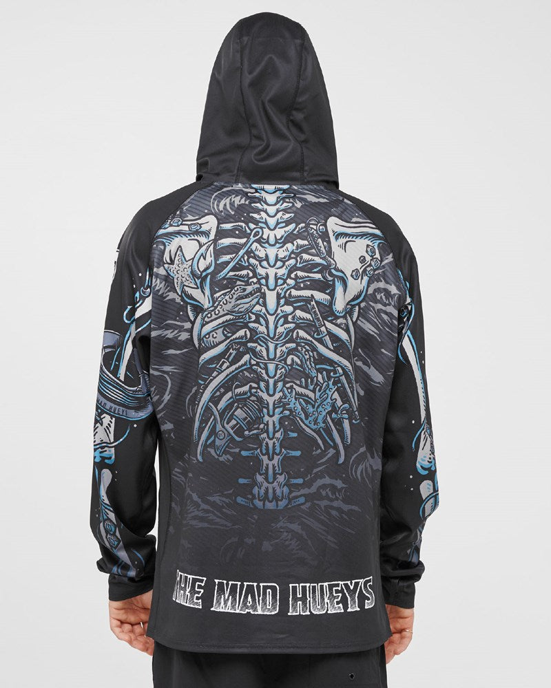 The Mad Hueys SKELETON HUEYS | UPF 50+ HOODED MASKED FISHING JERSEY
