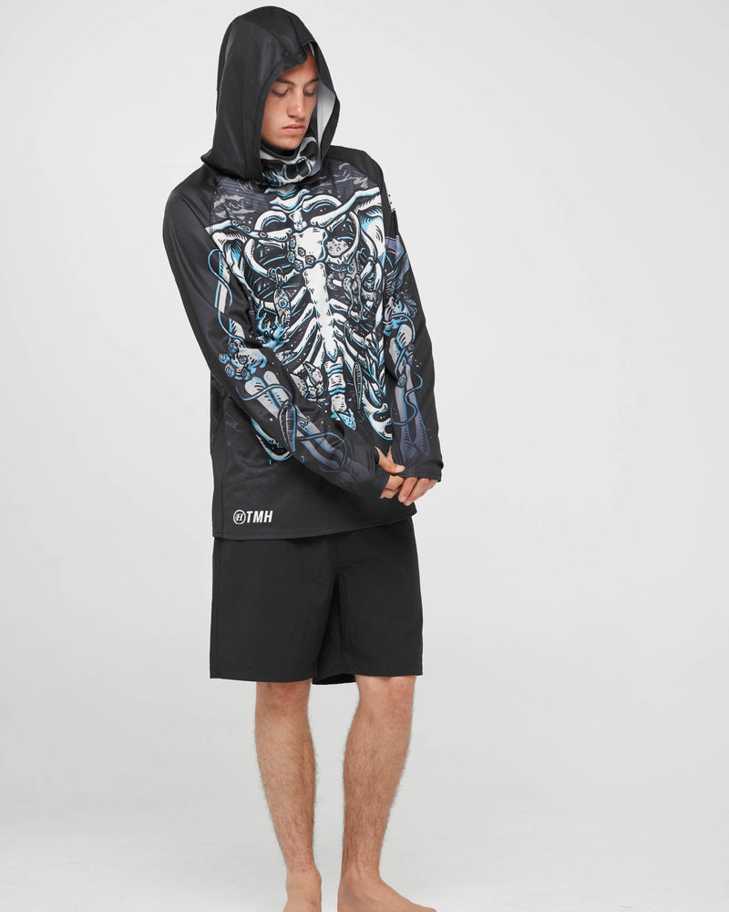 The Mad Hueys SKELETON HUEYS | UPF 50+ HOODED MASKED FISHING JERSEY