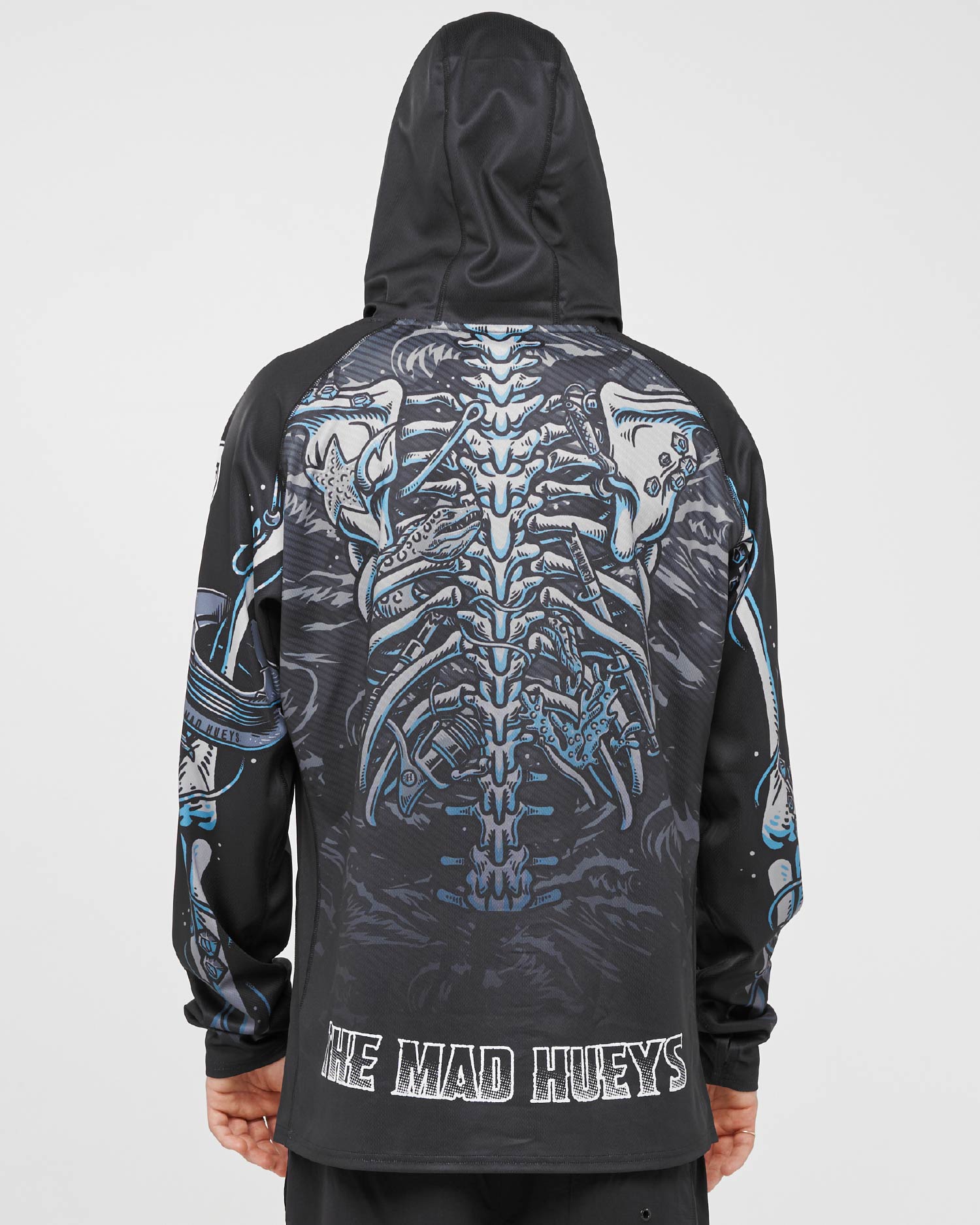 The Mad Hueys SKELETON HUEYS | UPF 50+ HOODED MASKED FISHING JERSEY