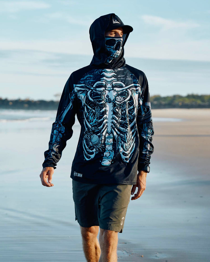 The Mad Hueys SKELETON HUEYS | UPF 50+ HOODED MASKED FISHING JERSEY