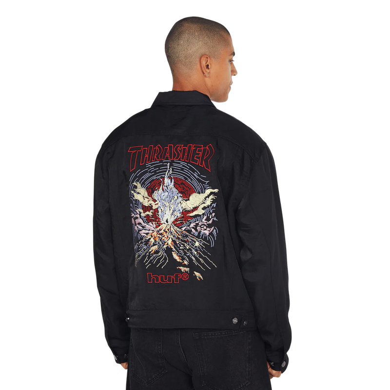 Huf X Thrasher Trucker Jacket - Black