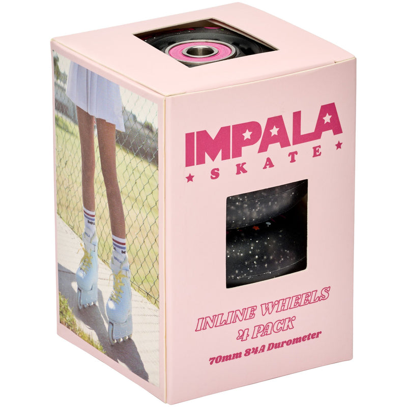 Impala 4 Pack Light Up Inline Wheels Black Twinkle