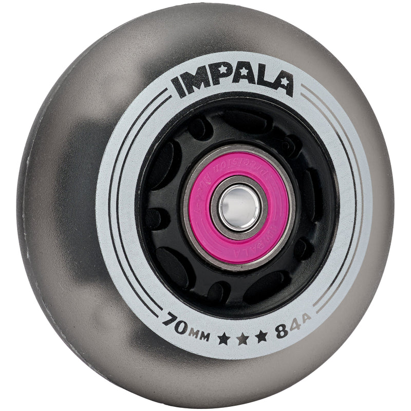Impala 4 Pack Light Up Inline Wheels - Black / White