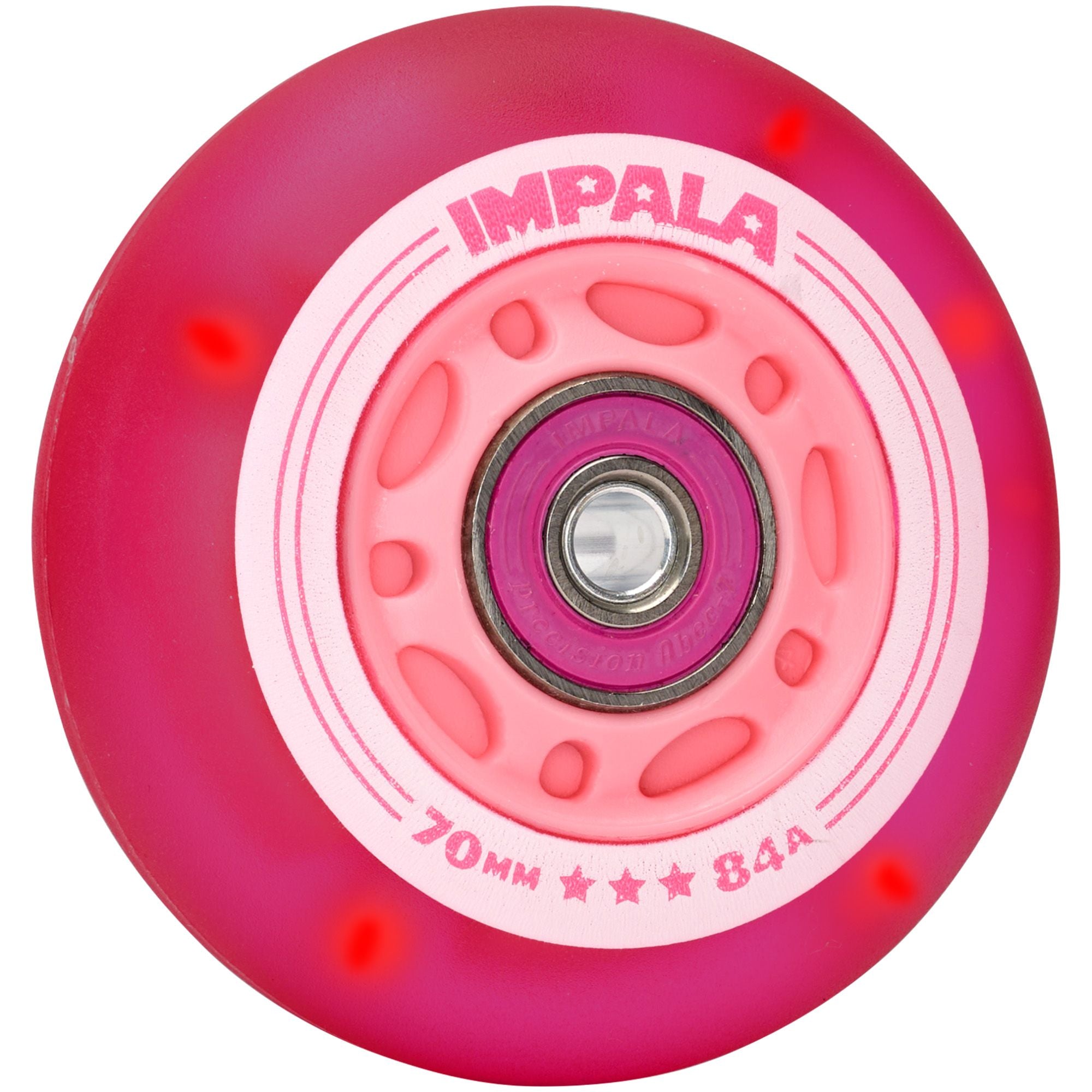 Impala 4 Pack Light Up Inline Wheels - Pink / Red