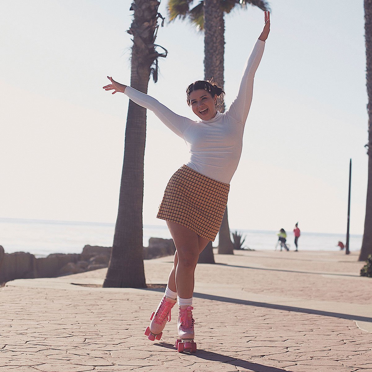 Impala Womens Rollerskates Pink Tartan