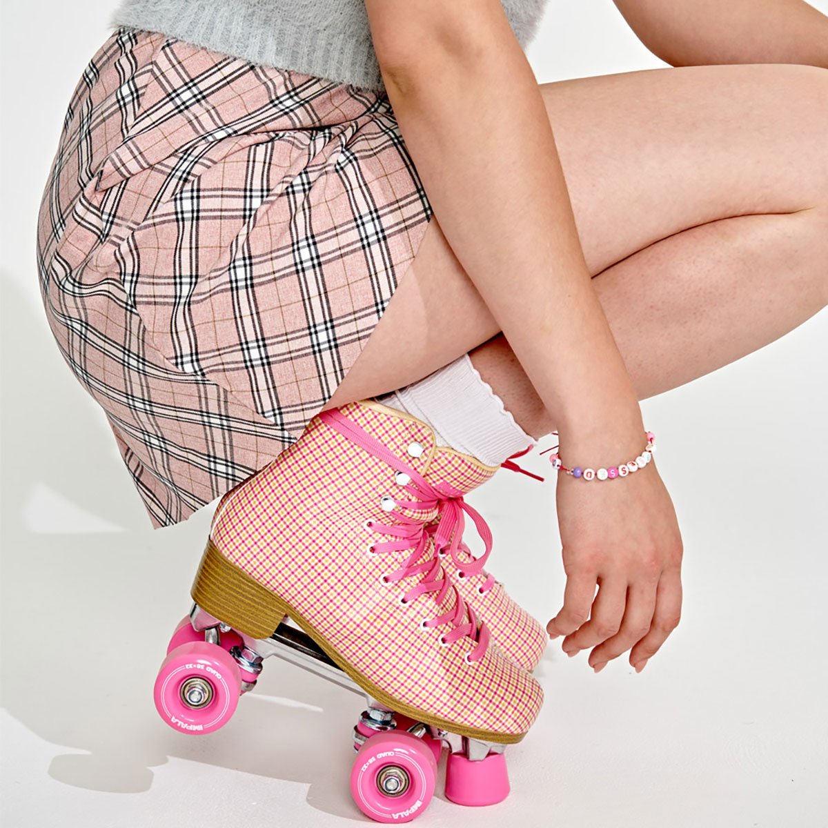 Impala Womens Rollerskates Pink Tartan