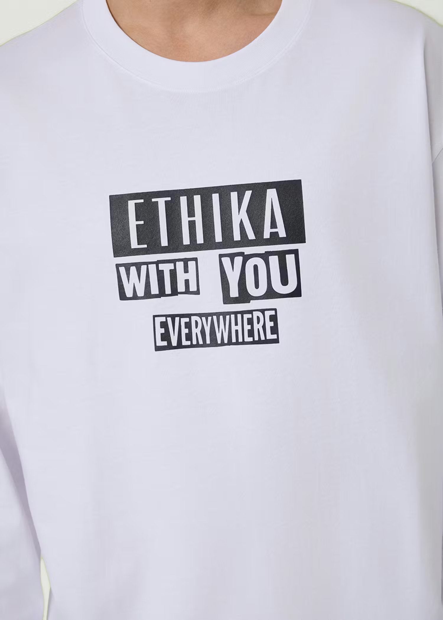 Ethika Mens Stamped Longsleeve Tee - White