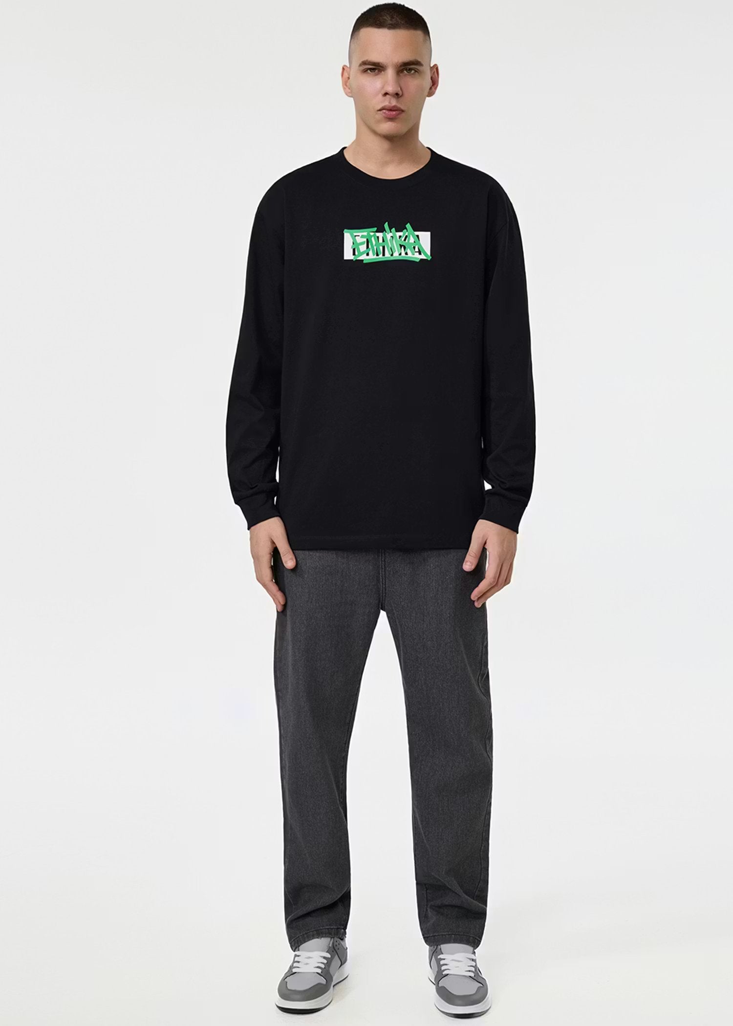 Ethika Mens Blastover Longsleeve Tee - Black