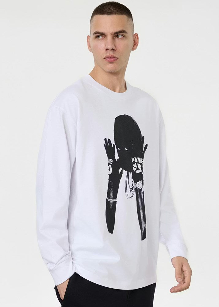 Ethika Mens Rider Longsleeve Tee - White