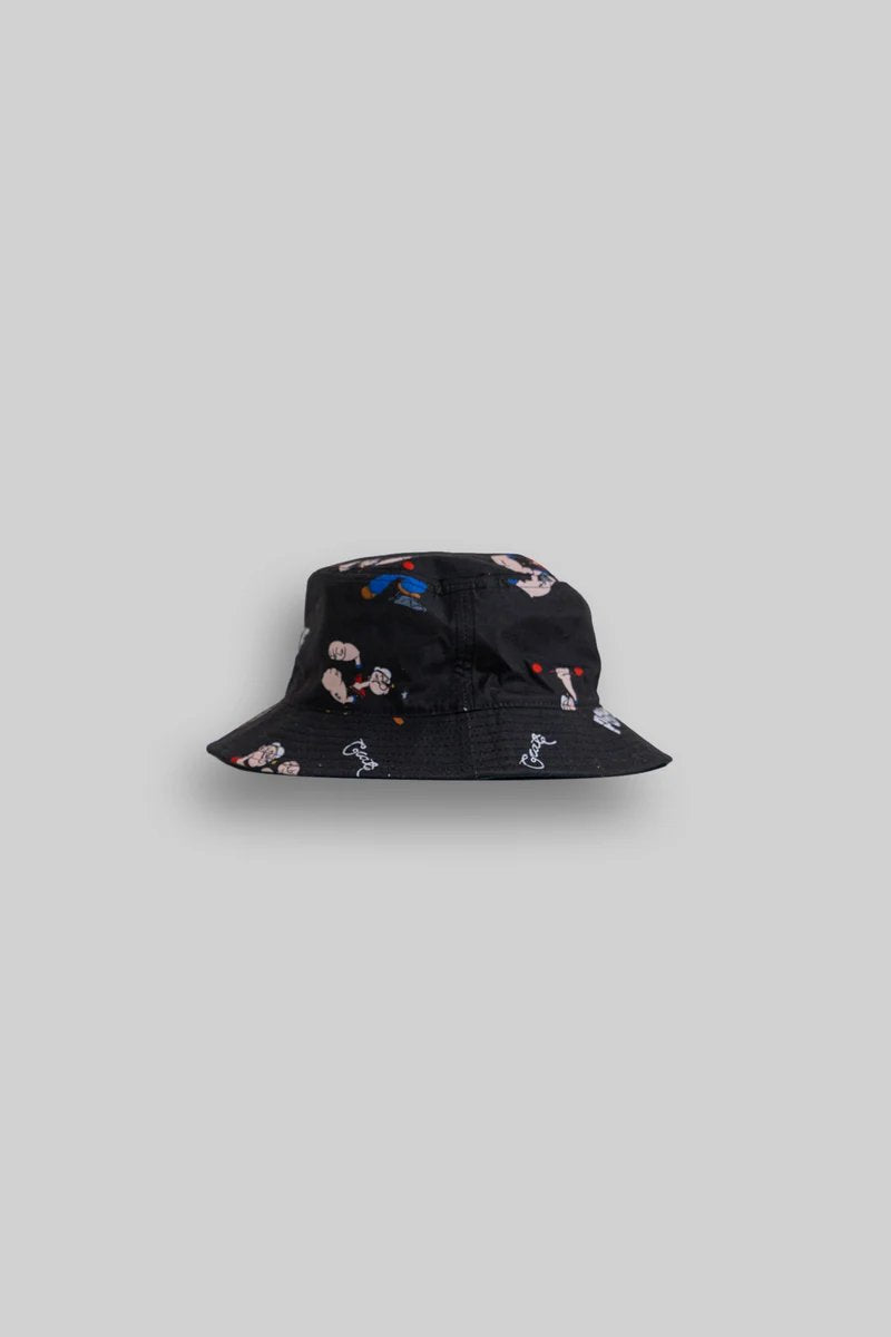 Crate X Popeye Reversible Bucket Hat - Black/Pine