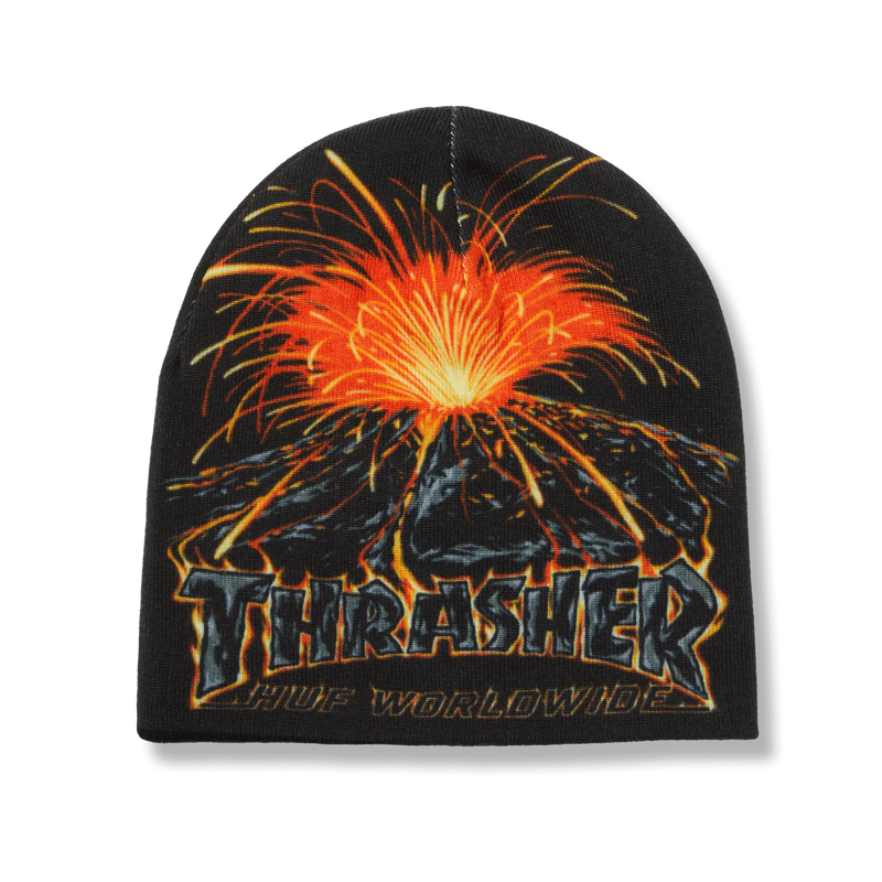 Huf X Thrasher Meltdown Reversible Beanie - Black