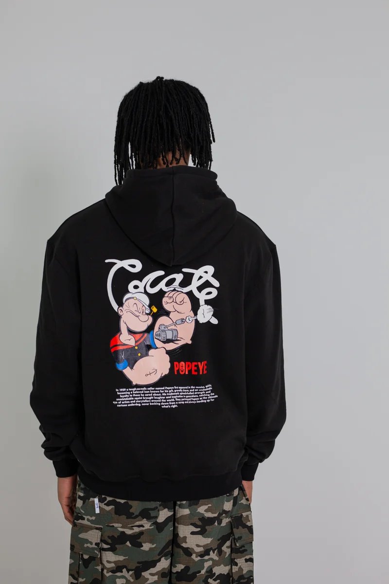 Crate X Popeye Tank Superfleece Hoodie - Black