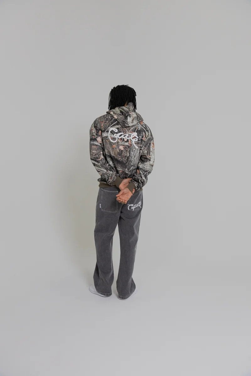 Crate Scripted Box Fit Hoodie - Tree Camo