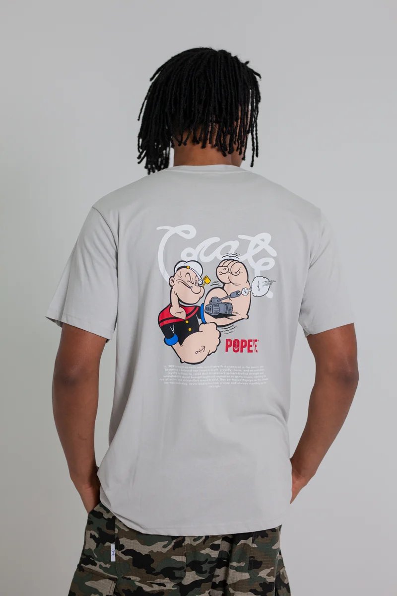Crate X Popeye Tank Tee - Light Grey