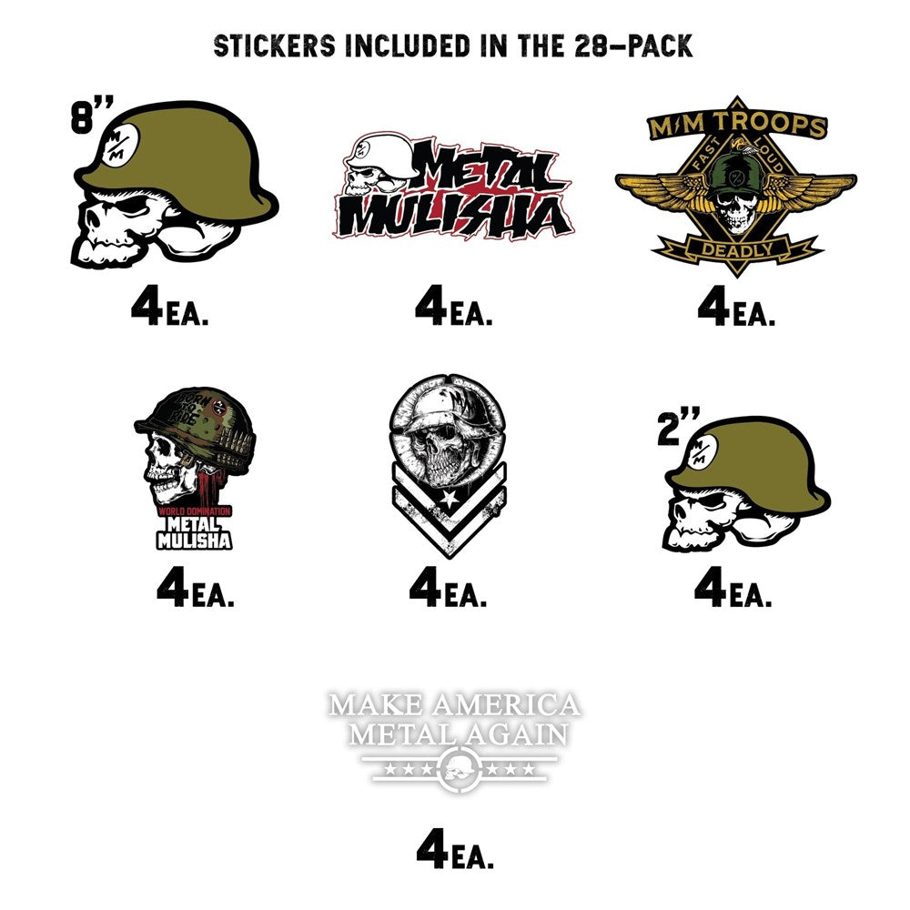 Metal Mulisha Assorted 28 Pack of Stickers